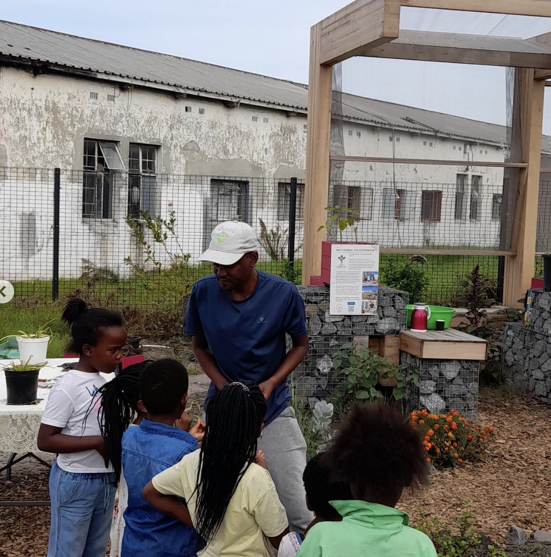 A garden guide sharing with the children